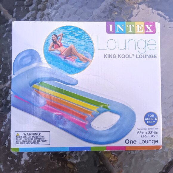 Intex King Kool Inflatable Floating Pool Rainbow Lounge Chair Floatie - Picture 3 of 9